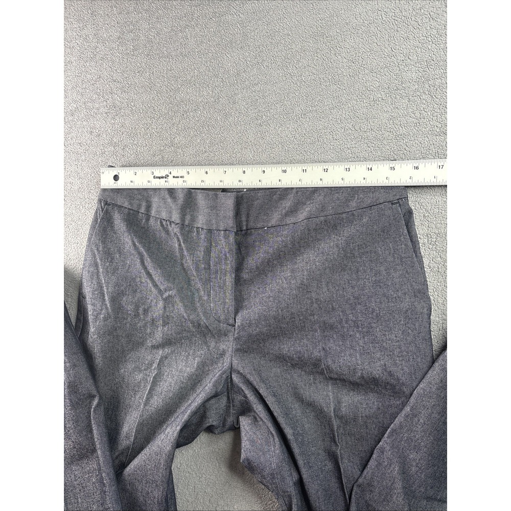 Liz Claiborne Pants Sz 6 Gray  Flat Front‎ Jackie Denim Hooks Zipper Pockets.New - Picture 11 of 16